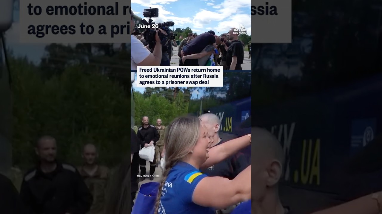 Emotional reunions as released POWs return to Ukraine