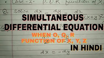 Simultaneous differential equation in hindi.