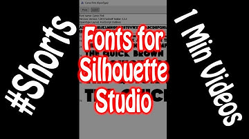SHORTS: Installing fonts for use in Silhouette Studio