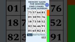 Brain Exercise for Seniors – Easy Daily Activity to Keep Your Mind Active | Match the Numbers