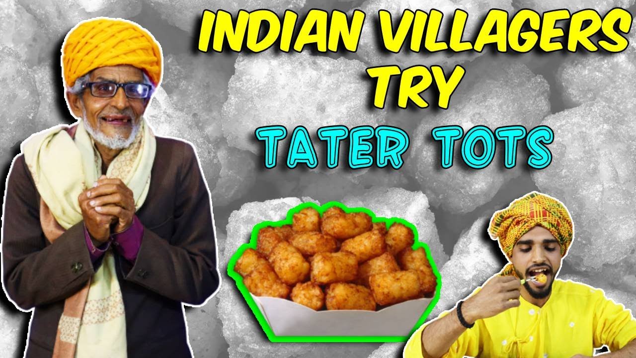 Indian Villagers Try Tater Tots ! Tribal People Try Tater Tots