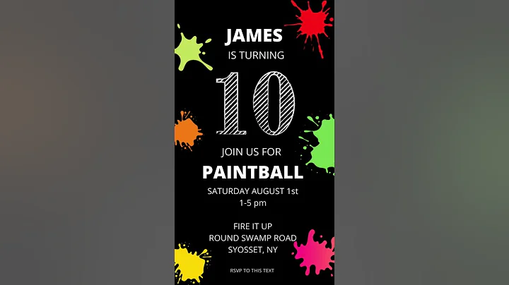 Paintball birthday party animated video invitation...