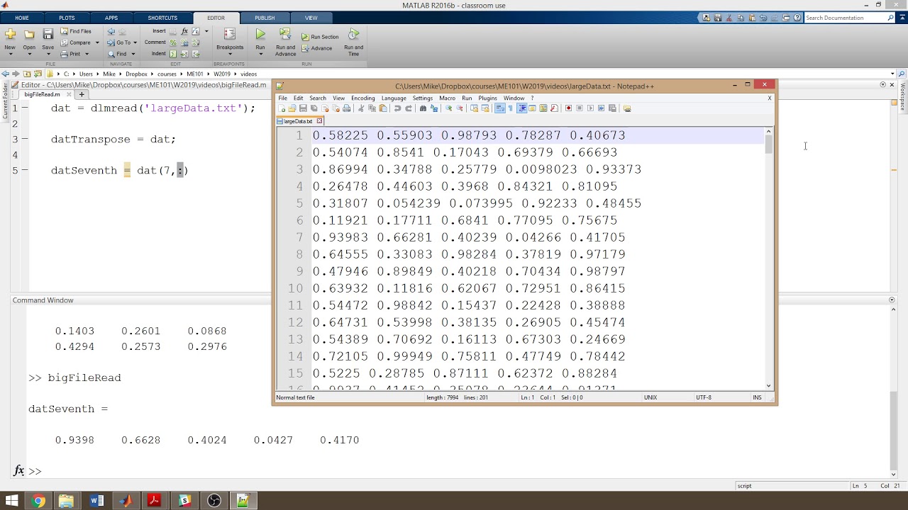 Matlab 11 Accessing Rows And Columns