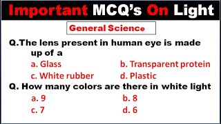 Important Questions On Light For ALL Exams || Light MCQ's || UPSC ||TNPSC || SSC || NEET