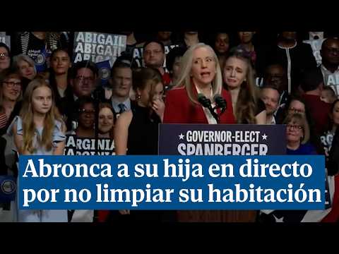 Abronca a su hija pequeña en pleno discurso por no limpiar su habitación