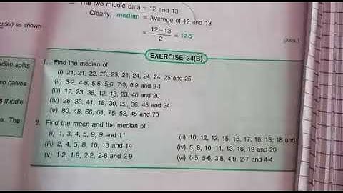 Ex-34B Q2 full ch-34 mean and Median class VI ICSE BOARD maths by love with mathematics