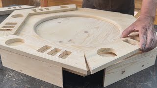 : Ideas For Creating A Useful Entertainment Playground // Make Your Own Poker Table From Recycled Wood