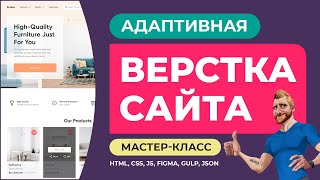 Адаптивная верстка сайта с объяснением действий. Добавление товара в корзину, AJAX подгрузка из JSON