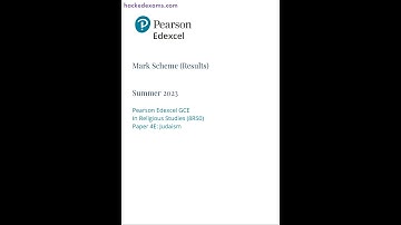Pearson EDEXCEL As Religious Studies Paper 4 2023 Mark Scheme 8rs0 4e Judaism