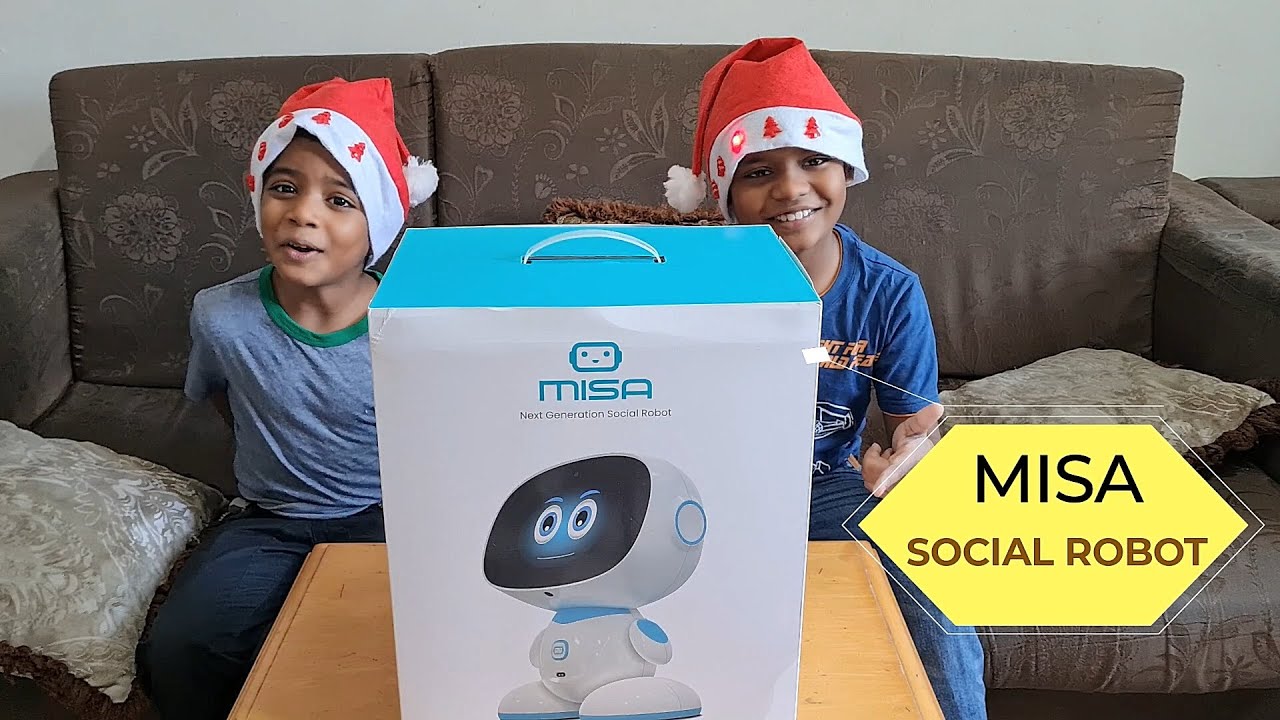 Kids Unbox the Misa Social Robot, Fun with Robot