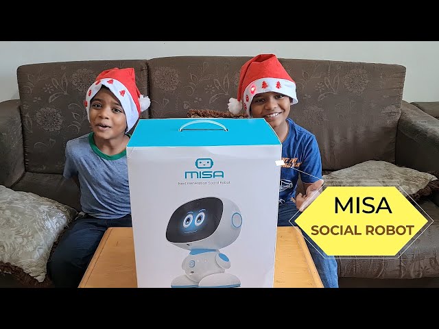 Kids Unbox the Misa Social Robot, Fun with Robot