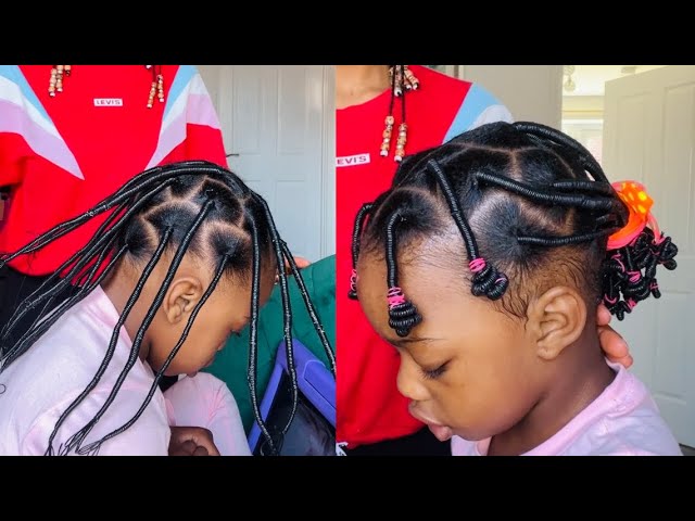 AFRICAN THREADING HAIRSTYLE USING BRAZILLIAN WOOL ON MY TODDLER | Brazilian wool  hairstyles, Short hair for kids, Kids hairstyles