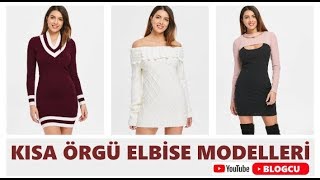 Diz Üstü Mini Örgü Elbise Modelleri