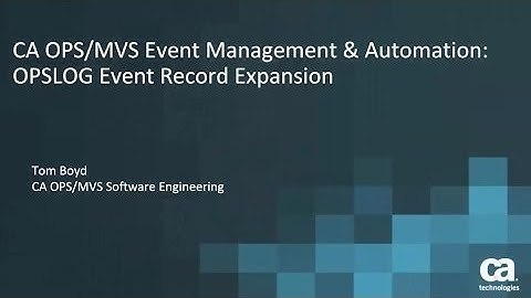 CA OPS/MVS 12.3: OPSLOG Event Record Expansion