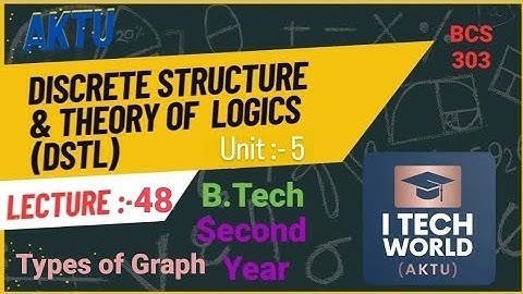 Discrete Structures & Theory of Logic - DSTL (Lec:-48) BCS303 Unit :-5 Types of  Graph