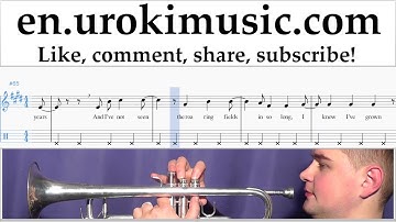 Trumpet lessons Ed Sheeran - Castle On The Hill Sheet Music Tutorial Part#2 um-a352