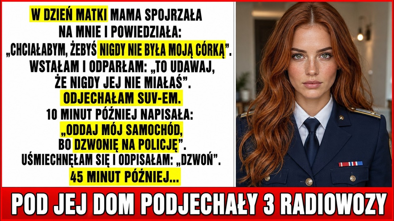 Stałam boso na mokrym chodniku, gdy pod dom mamy zajechały trzy radiowozy. Majowy deszcz zwykle pachniał bzem, tego dnia pachniał strachem. Przez okno widziałam mamę z ręką zaciśniętą na gardle i...