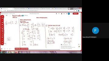 Grade 9- Maths 4024- Matrices- Addition, Subtraction and Multiplication of Matrices