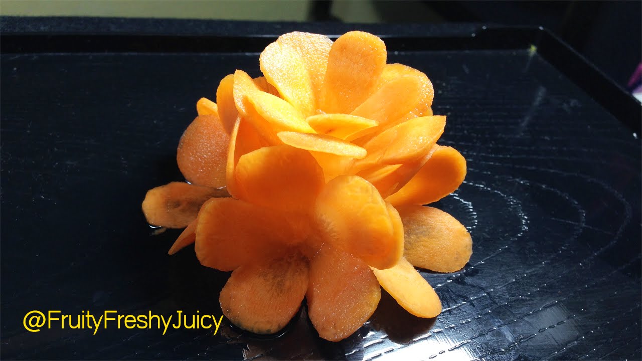 Simple Carrot Flower Carving How To Make Carrot Flower YouTube