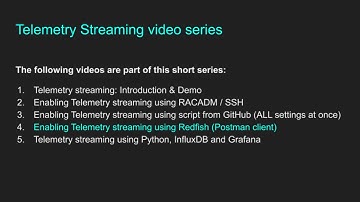 Enabling Telemetry streaming using Redfish (Postman client)