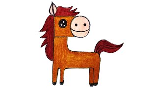 How To Draw Horse How To Painting Horse Horse Painting  Horse Drawing for kids :)