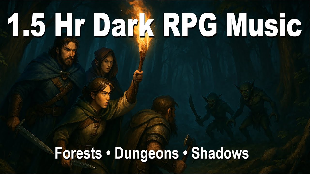 1.5 Hour Dark Fantasy RPG Ambience – Tense Music for Dungeons, Forests & Exploration