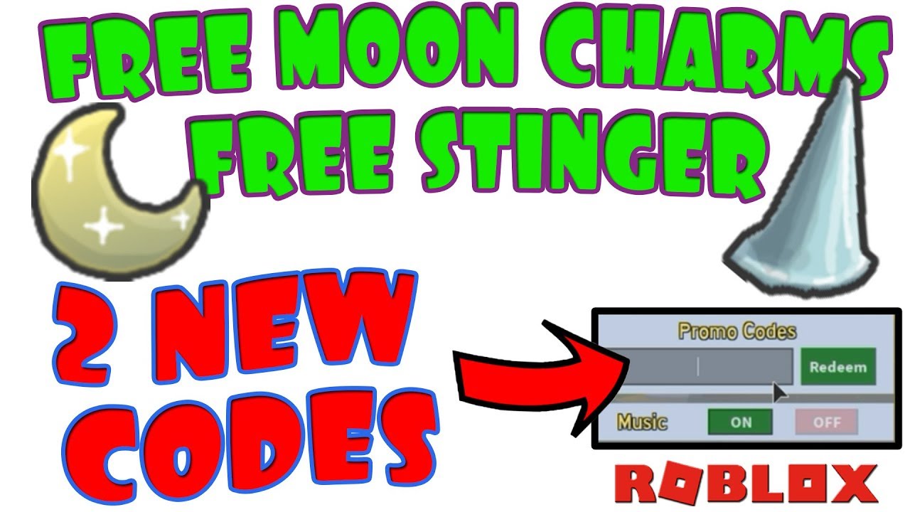 2 NEW CODES FREE MOON CHARMS AND STINGER Bee Swarm Simulator ROBLOX YouTube