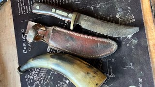 Schrade Old Timer Woodsman fix, vintage knife, restoration belt knife