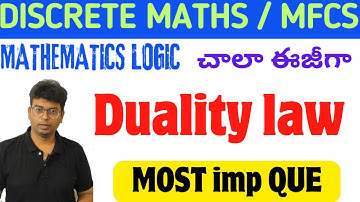 Btech discrete maths| MFCS |unit -1 mathematics logic|Duality law |dual law #btech #bca bca