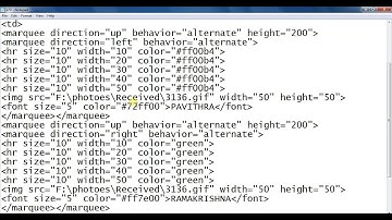 html text and image animation using marquee tag