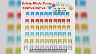 120PCS/60PCS Auto Car Truck Safety Blade Fuses Accessories Mini Car Styling Fuse Blade 5A 10A 15A 20