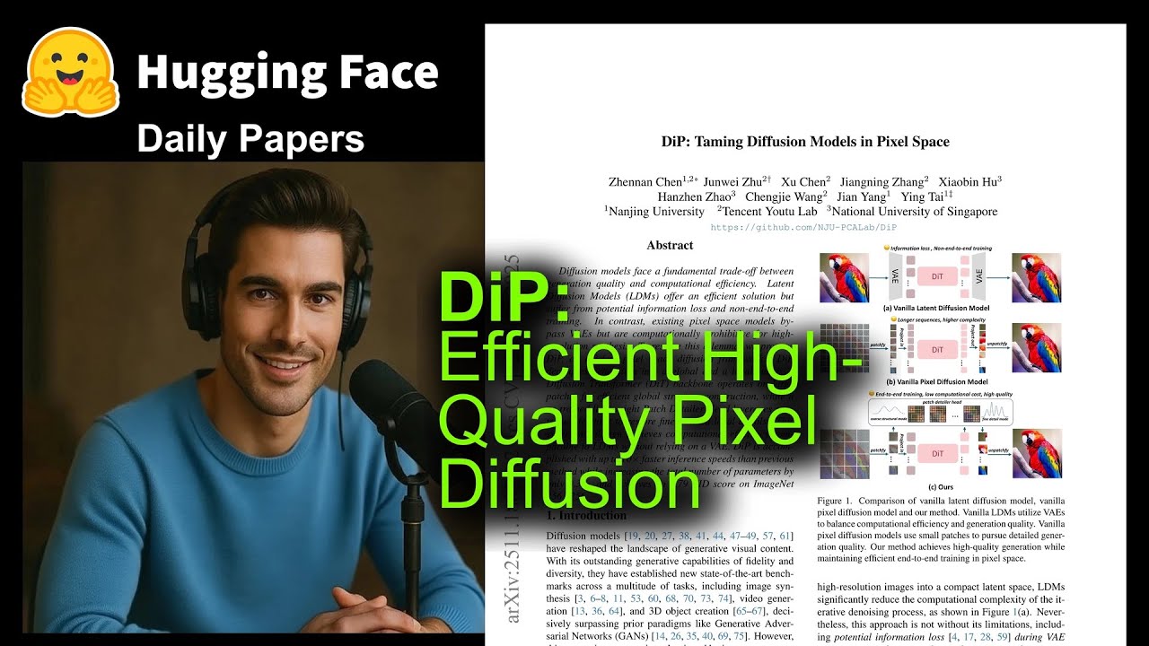 DiP: Efficient High-Quality Pixel Diffusion - YouTube