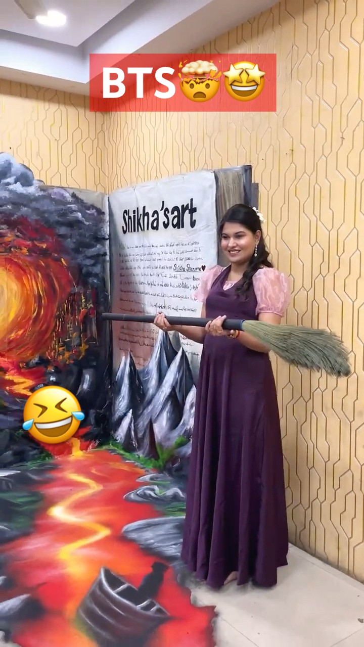 Painting and Rangoli ? amazing combination of illusion ART #shorts #artistshikhasharma