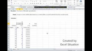 This shows a way to count visible data based on condition.