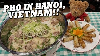 Northern Vietnamese Pho Challenge w\/ Spring Rolls in Hanoi, Vietnam!!