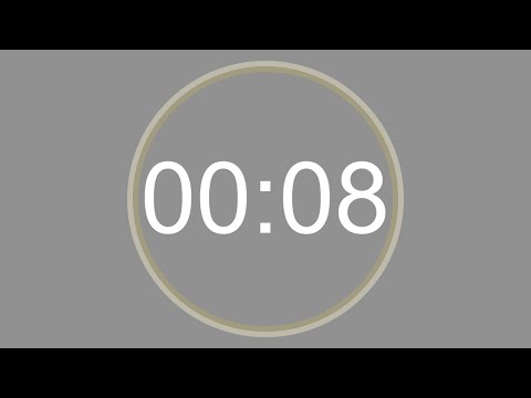 8 SECONDS - 4K - COUNTDOWN IN REVERSE - SECOND TIMER -