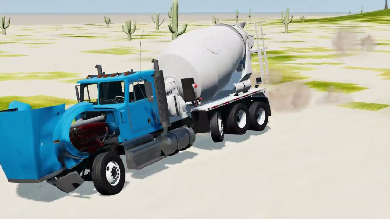 Self-Driving Truck Down a Massive Slope – Can It Survive? #BeamNG #SelfDrivingTruck #DownhillTest