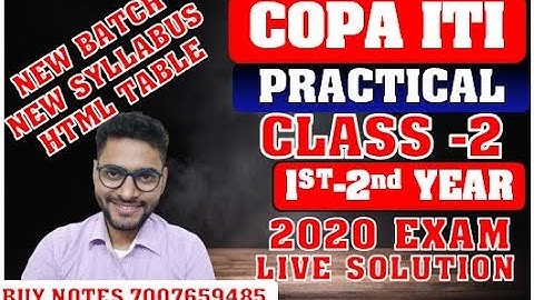 COPA ITI PRACTICAL CLASS -2 1ST-2nd YEAR 2020 EXAM LIVE SOLUTION | NEW BATCH NEW SYLLABUS ALL TOPIC