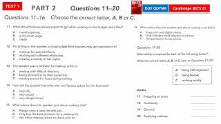 Cambridge IELTS 21 TEST 1 PART 2      #voduyquynh     #ielts21test1part1  #ielts21