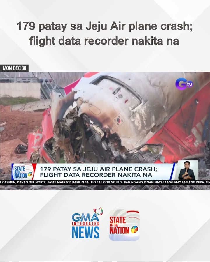 179 patay sa Jeju Air plane crash; flight data recorder nakita na | SONA