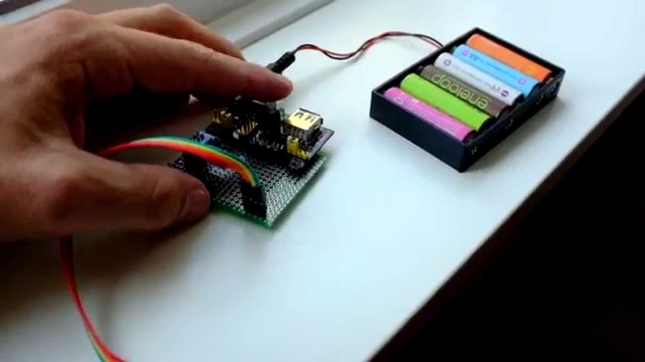 Esp8266 hc sr04 mb102 power supply = open garage door notifier ...