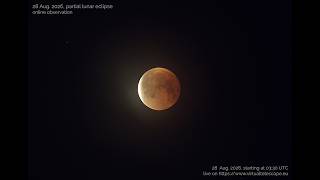 Partial lunar eclipse, online observation – 28 Aug. 2026