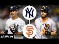 New York Yankees vs San Francisco Giants Highlights | April 26, 2019