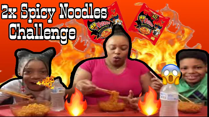 2x SPICY NOODLE CHALLENGE!!! (CAN THE KIDS STAND T...