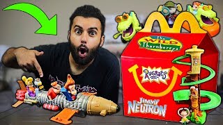 I Bought ALL The VINTAGE NICKELODEON HAPPY MEAL TOYS!! *RARE BUILD-ABLE JIMMY NEUTRON'S ROCKET SET!*