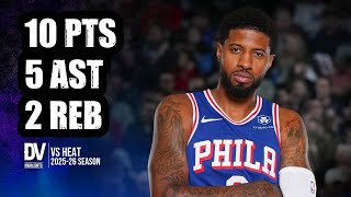 Paul George Vs Heat 10 Pts 5 Ast 2 Reb Nov 23, 2025 Regular Season