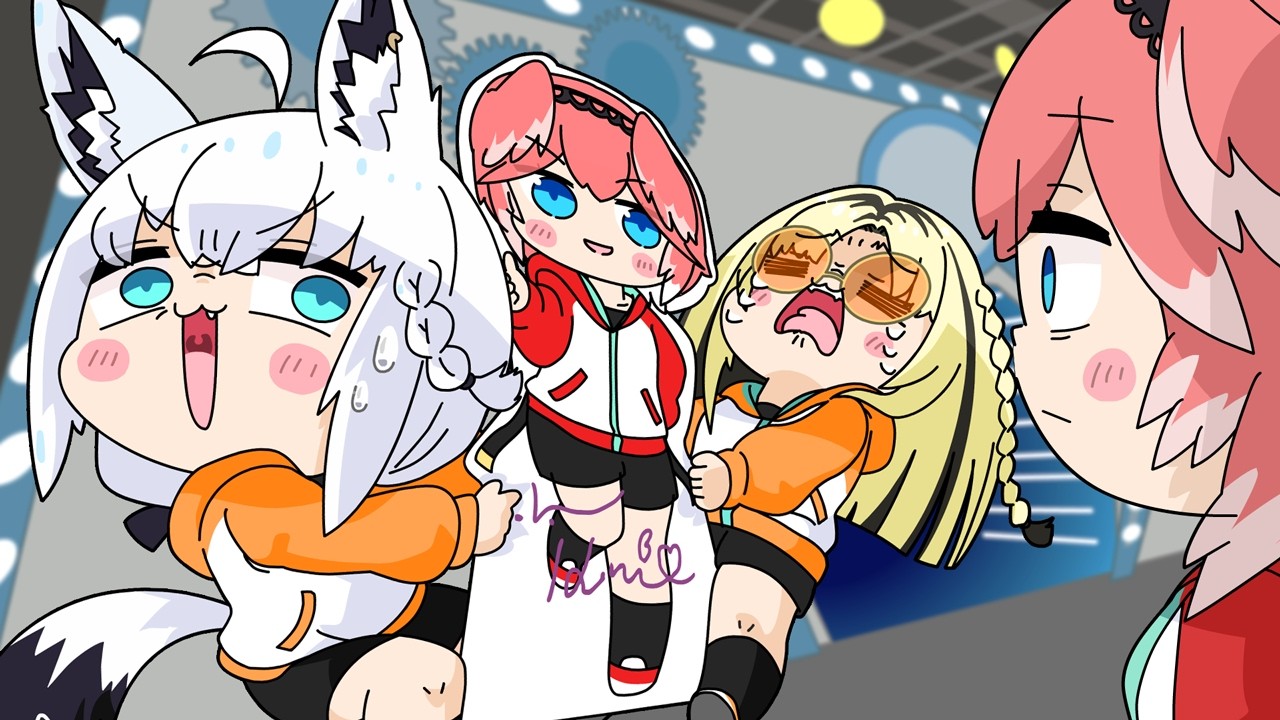 【手描き】自分の夢女子たちの争いを見守る王子様なルイ姉【鷹嶺ルイ/白上フブキ/虎金妃笑虎/輪堂千速/ホロライブ切り抜き漫画】