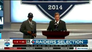 Derek carr gets drafted to the raiders ...