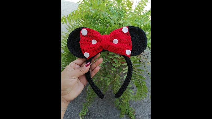 Diadema de Minnie Mouse para niña 👧 de 2-4 años a crochet video completo 