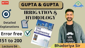#4 Irrigation & HYDROLOGY GUPTA AND GUPTA Error free Solution  DFCCIL SSC JE RSMSSB JE UPSSSC JE